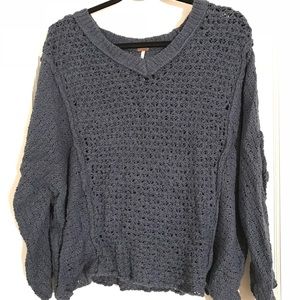 Blue Chunky Knit Free People Sweater size Small